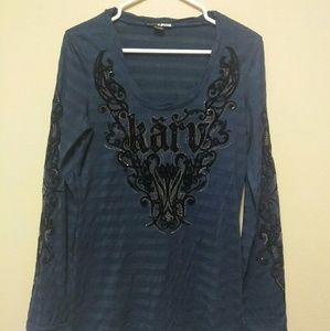 KARV Long Sleeve Navy Blue Top